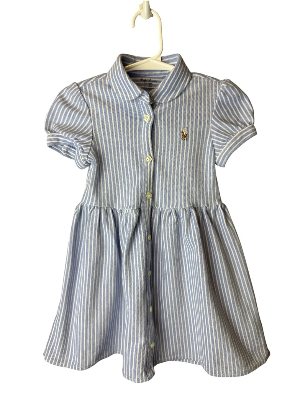 Ralph Lauren Blue White Stripe Dress 24M